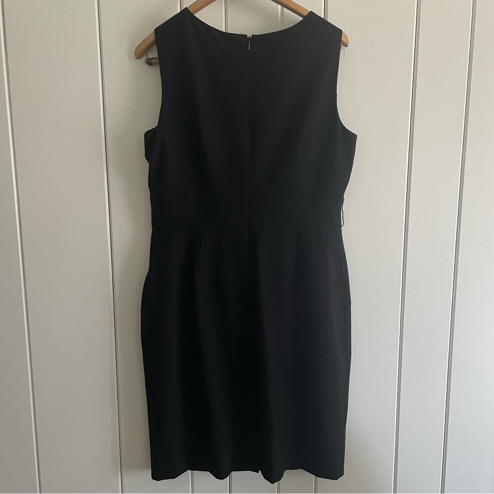 Alex Marie Black Sleeveless Sheath Midi Dress Cutout Minimalist Classic - Picture 7 of 8